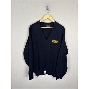 White Ram Oslo Project Wool Blend V Neck Sweater Vintage NWT Men‎ XL 80s 90s